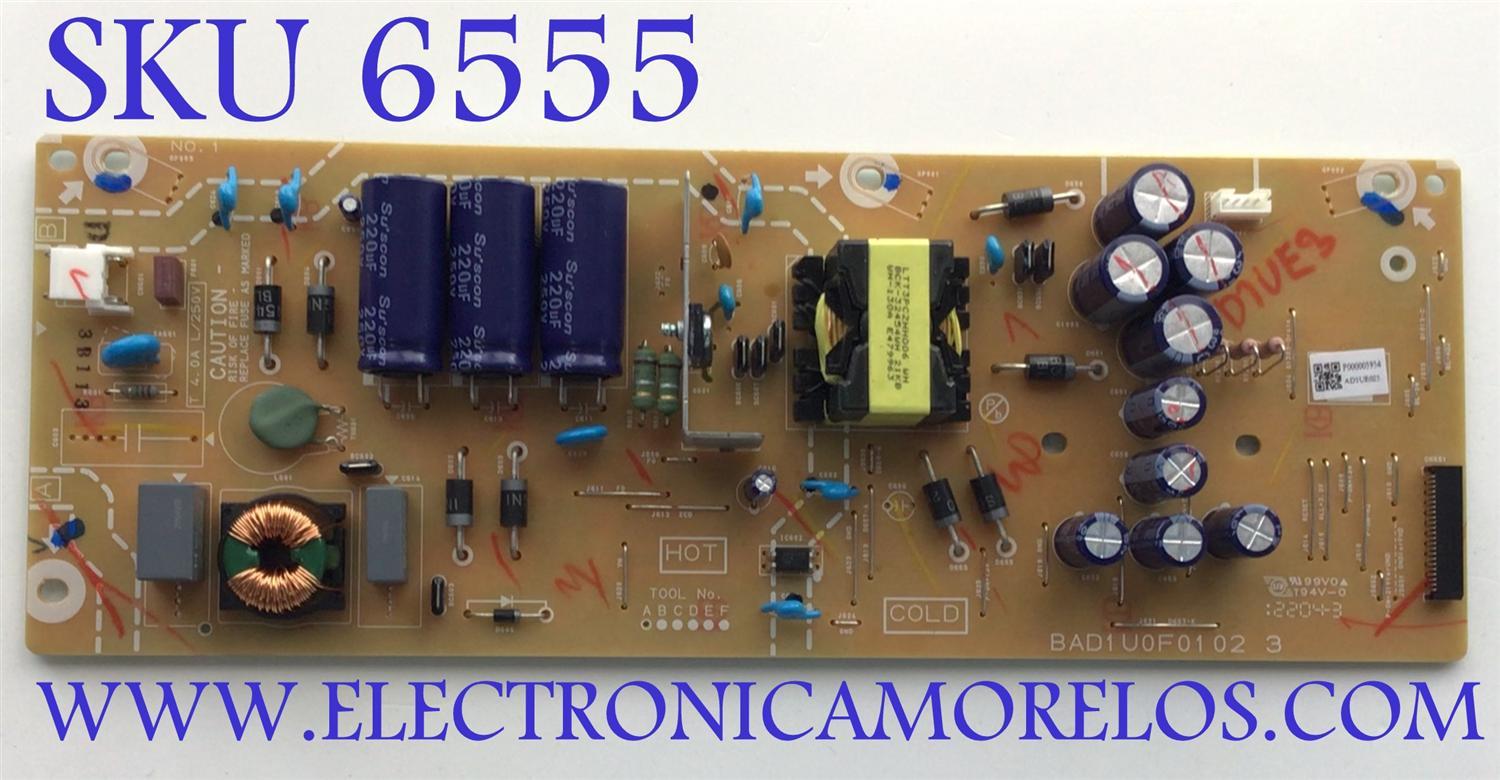 FUENTE PARA TV PHILIPS / NUMERO DE PARTE AD1UE023 / BAD1U0F0102 3 / NUMERO DE PANEL UCAUDXT / MODELO 50PFL5766/F7 E